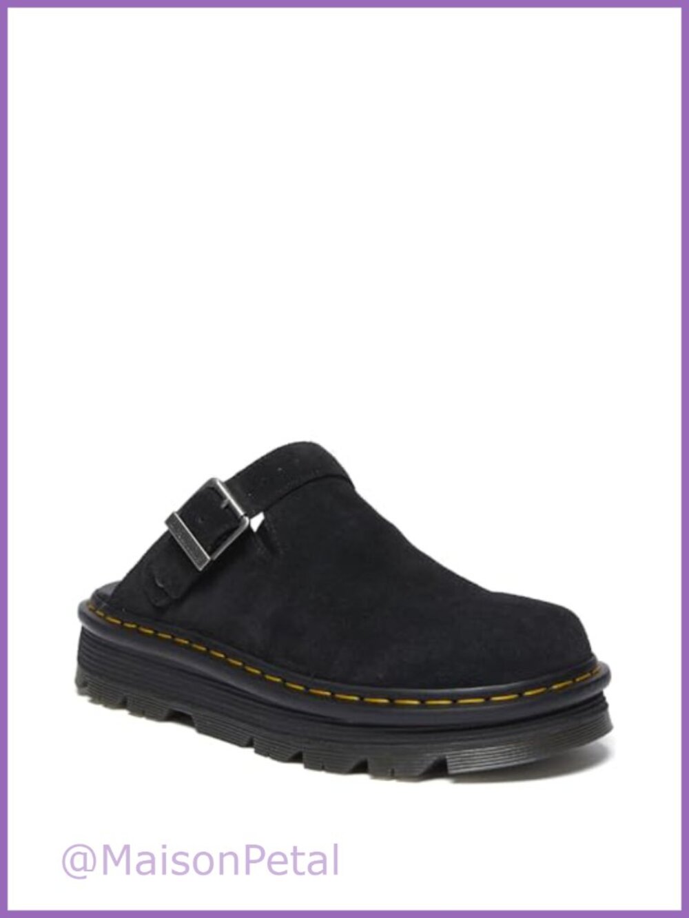 Suede Zeb Zag Mule Round Toe Adjustable Strap Day Outings
